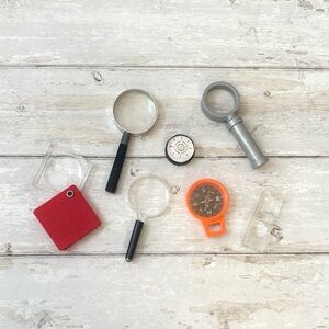 Waldorf Montessori Kids Toddler Open Ended Play Toy Set Magnifying Glass Compass